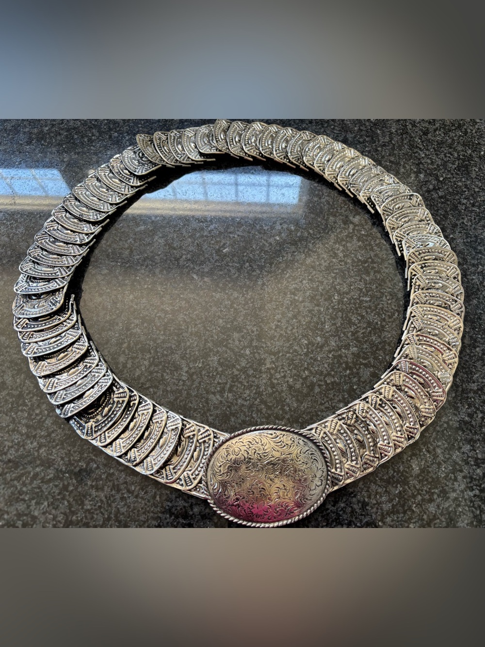 Silver Expandable Belt